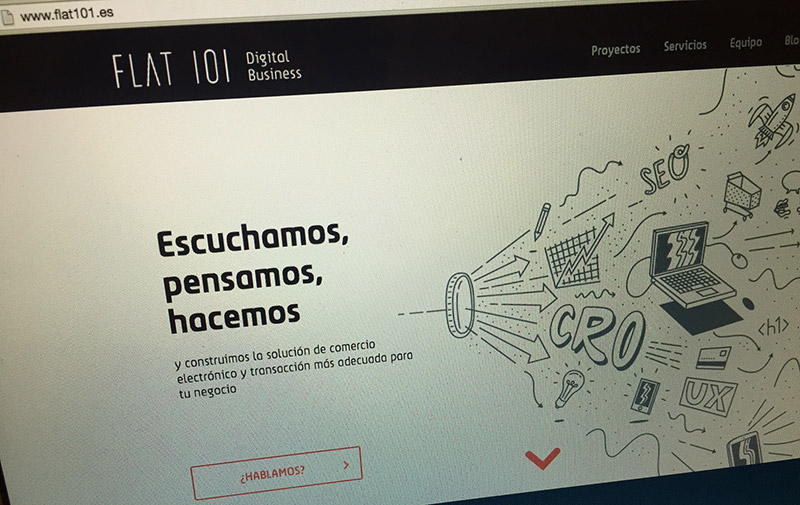 Parte de la home del nuevo sitio web de Flat 101
