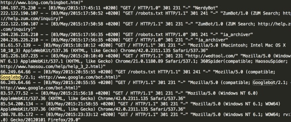 Imagen de como se ve un archivo log