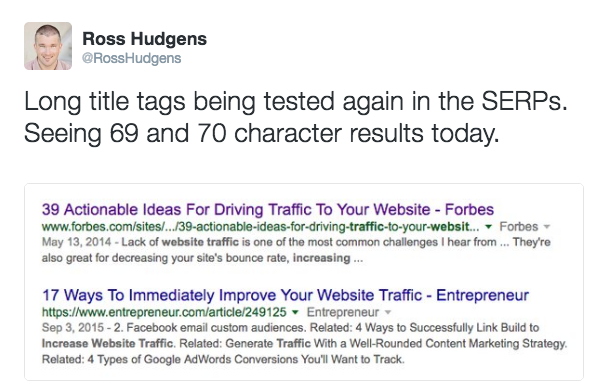 Cuenta de Twitter que relata el cambio en las metaetiquetas