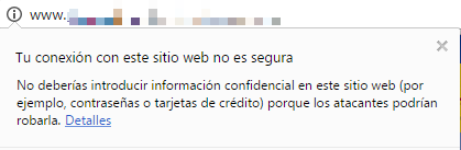 http, marcado de dominios como no seguros Google Chrome en 2016